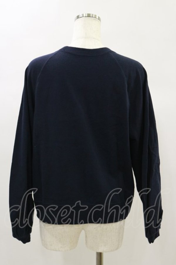 画像2: Jane Marple Dans Le Salon / Soft fleece puffy sleeve sweatshirt  ネイビー H-24-11-28-030-JM-TO-KB-ZH (2)