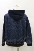 画像2: Jane Marple Dans Le Salon / Double-knit＆matelasse hoodie  navy × light navy H-24-11-28-034-JM-TO-KB-ZH (2)