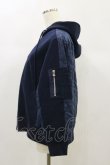 画像3: Jane Marple Dans Le Salon / Double-knit＆matelasse hoodie  navy × light navy H-24-11-28-034-JM-TO-KB-ZH (3)