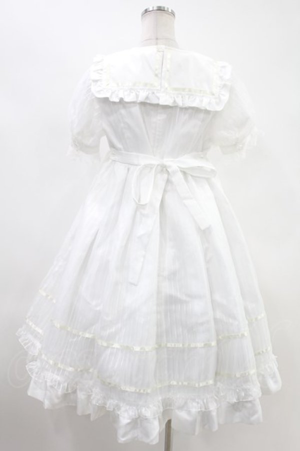 画像2: Angelic Pretty / Stripeステラ半袖ワンピース Free 白 H-24-12-01-086-AP-OP-NS-ZH (2)