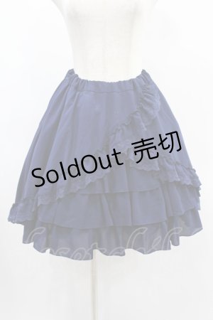 画像: ATELIER PIERROT / Victorian Ruffle Chiffon Skirt Free ネイビー H-24-12-02-1040-EL-SK-KB-ZH