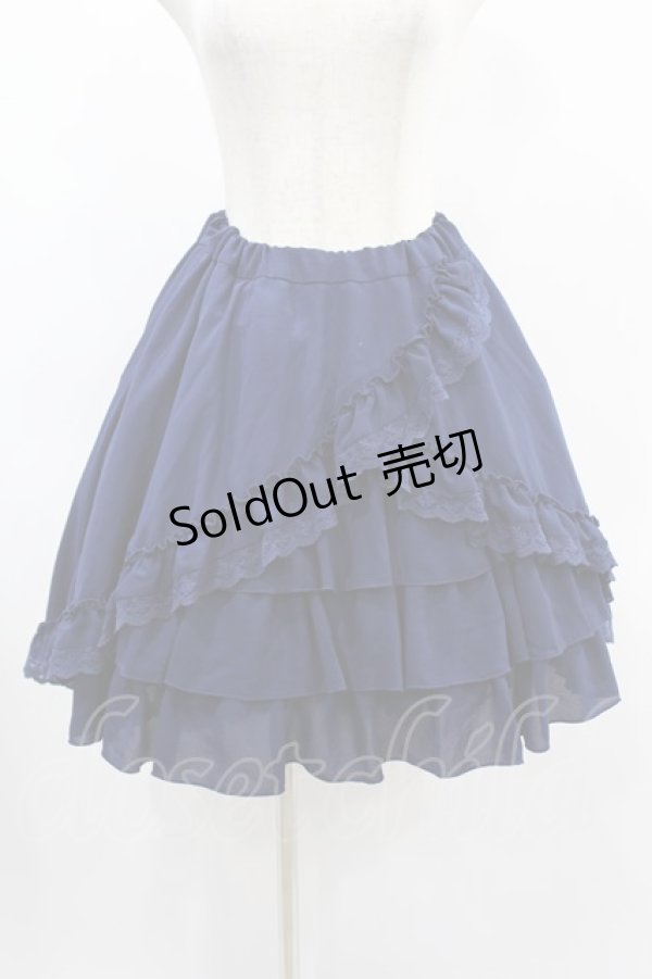 画像1: ATELIER PIERROT / Victorian Ruffle Chiffon Skirt Free ネイビー H-24-12-02-1040-EL-SK-KB-ZH (1)