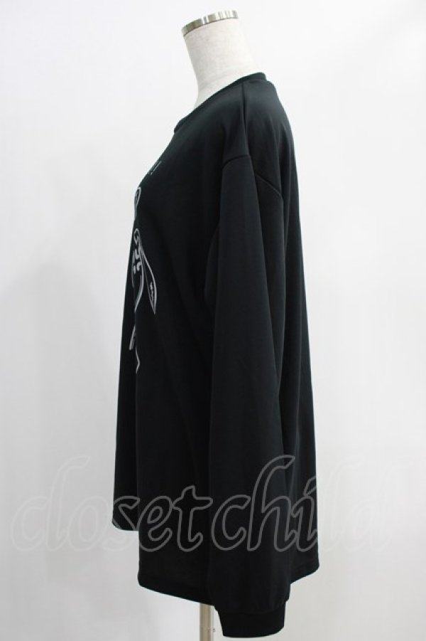 画像2: NieR Clothing / プリントLONG CUTSEW  黒 H-24-12-04-038-PU-TO-KB-ZH (2)