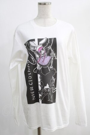 画像: NieR Clothing / プリントCOTTON CUTSEW  白 H-24-12-04-040-PU-TO-KB-ZH