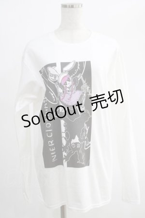 画像: NieR Clothing / プリントCOTTON CUTSEW  白 H-24-12-04-040-PU-TO-KB-ZH