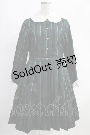 画像: Jane Marple / Regimental stripe lycee onepice M グリーン H-24-12-04-044-JM-OP-KB-ZH