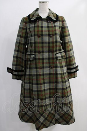 画像: Jane Marple / Tartan check コクーンコート Free カーキ H-24-12-04-054-JM-CO-KB-ZH