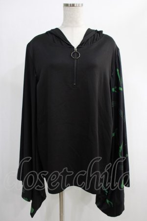 画像: NieR Clothing / STRETCH PULLOVER着物風袖【和柄漢字】  黒 H-24-12-04-032-PU-TO-KB-ZH