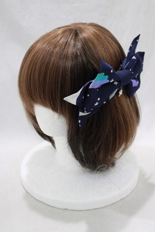 画像1: Angelic Pretty / Dream Skyリボンバレッタ  ネイビー H-24-12-09-005-AP-AC-NS-ZH (1)