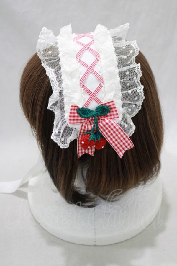 画像2: Angelic Pretty / Little Strawberryヘッドドレス  オフ/レッド H-24-12-09-007-AP-AC-NS-ZH (2)