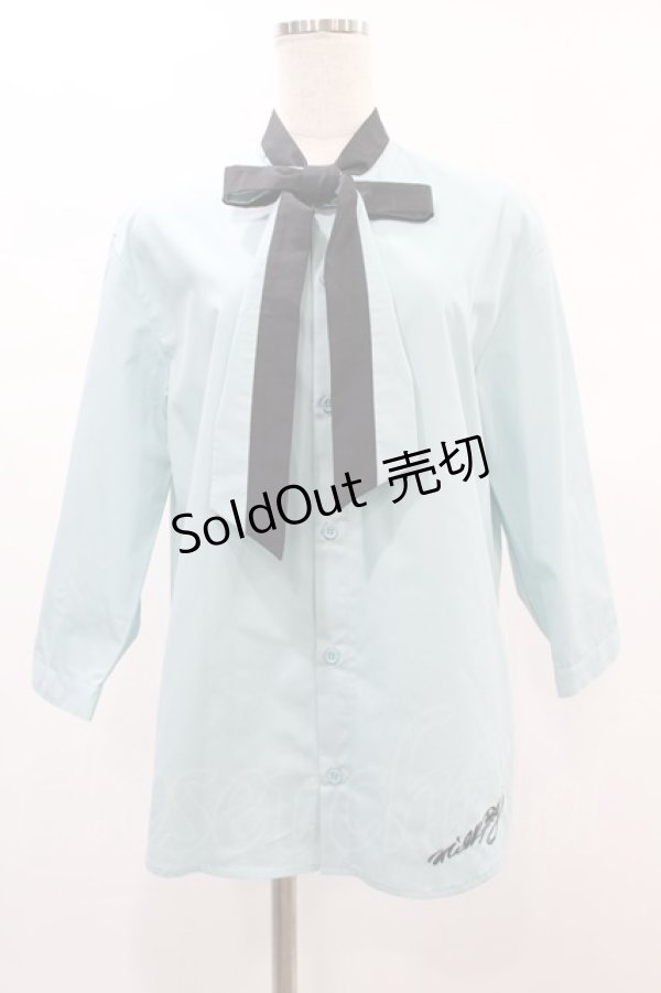 画像1: MILKBOY / 2TONE BOW SHIRTS  青 H-24-12-10-035-MB-TO-KB-ZH (1)