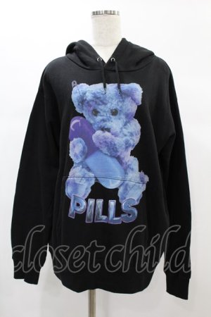 画像: MILKBOY / PILL BEAR HOODIE L 黒×青 H-24-12-10-043-MB-TO-KB-ZH