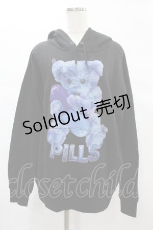 画像: MILKBOY / PILL BEAR HOODIE L 黒×青 H-24-12-10-043-MB-TO-KB-ZH