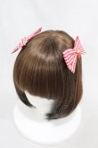 画像1: m petit by misako / ヘアクリップ2点セット  レッドギンガム/いちご H-24-12-10-1007-LO-AC-NS-ZH (1)