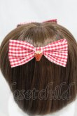 画像2: m petit by misako / ヘアクリップ2点セット  レッドギンガム/いちご H-24-12-10-1007-LO-AC-NS-ZH (2)