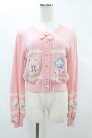 画像: Angelic Pretty / Fancy Borderニットカーディガン Free ピンク H-24-12-10-1024-AP-TO-NS-ZH