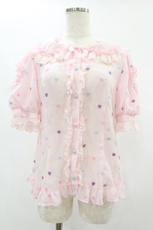 画像: Angelic Pretty / Candy Petit Heart丸襟ブラウス Free ピンク H-24-12-10-1025-AP-BL-NS-ZH