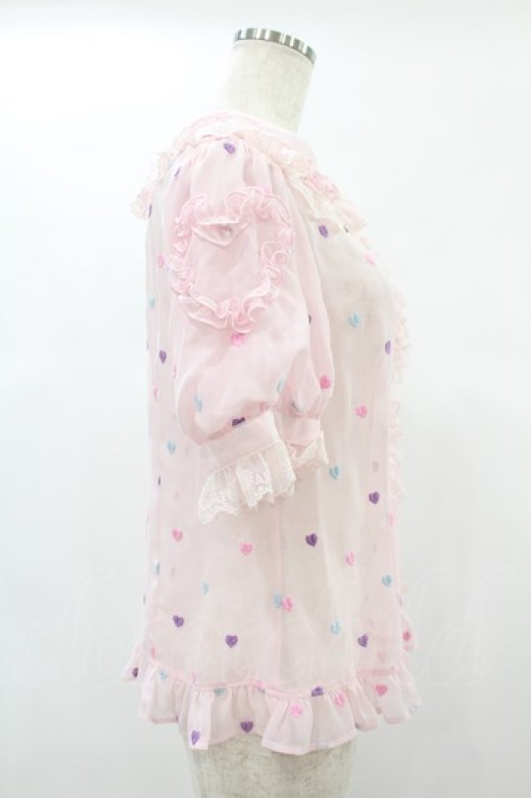 画像3: Angelic Pretty / Candy Petit Heart丸襟ブラウス Free ピンク H-24-12-10-1025-AP-BL-NS-ZH (3)