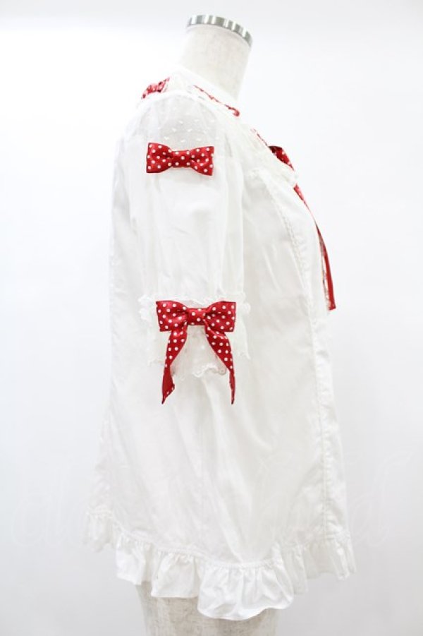 画像3: Angelic Pretty / スカラップチュールブラウス Free オフ/レッド H-24-12-10-1028-AP-BL-NS-ZH (3)