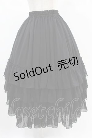 画像: ATELIER PIERROT / Four-Tiered Ruffle Chiffon Skirt  黒 H-24-12-10-018-EL-SK-KB-ZH