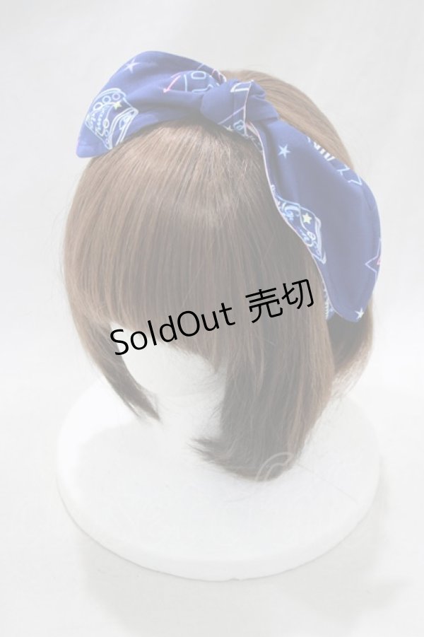 画像1: Angelic Pretty / Neon Star Dinerヘアバンド  ネイビー H-24-12-11-042-AP-AC-NS-ZH (1)