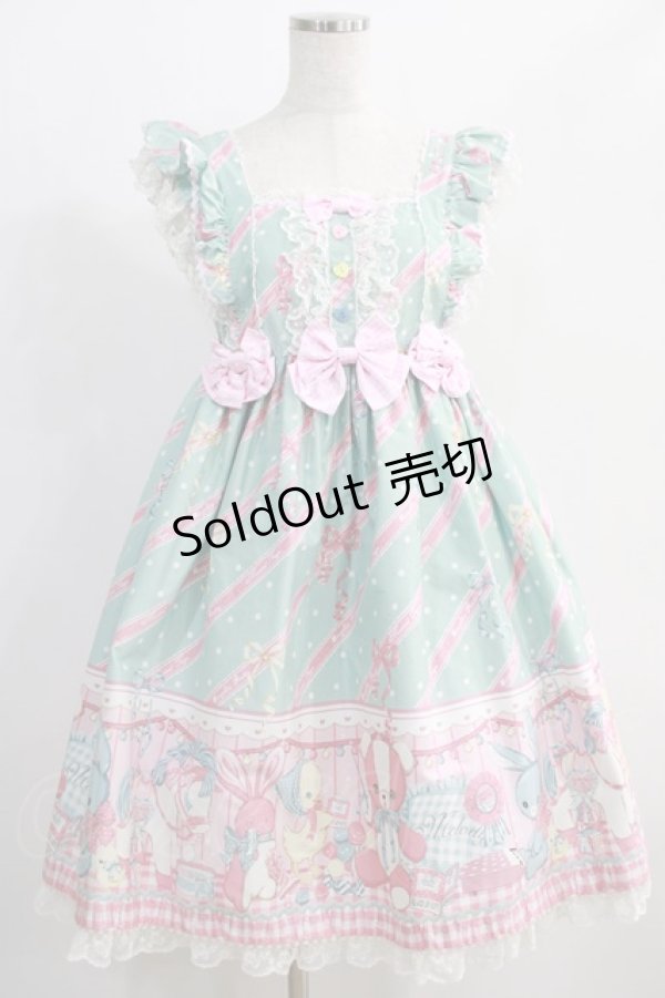 画像1: Angelic Pretty / MELODY TOYSハイウエストジャンパースカート Free ミント H-24-12-11-057-AP-OP-NS-ZH (1)