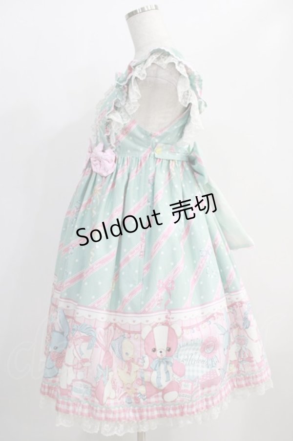 画像2: Angelic Pretty / MELODY TOYSハイウエストジャンパースカート Free ミント H-24-12-11-057-AP-OP-NS-ZH (2)