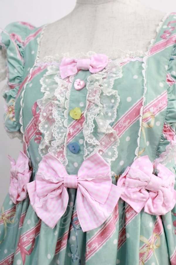 画像5: Angelic Pretty / MELODY TOYSハイウエストジャンパースカート Free ミント H-24-12-11-057-AP-OP-NS-ZH (5)