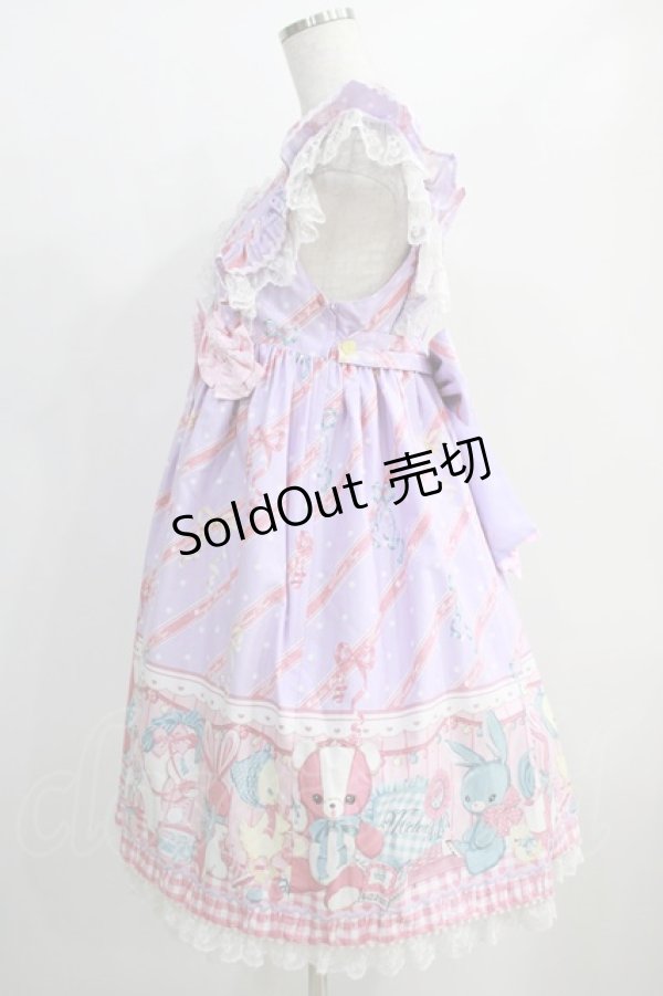 画像2: Angelic Pretty / MELODY TOYSハイウエストジャンパースカート  ラベンダー H-24-12-11-059-AP-OP-NS-ZH (2)