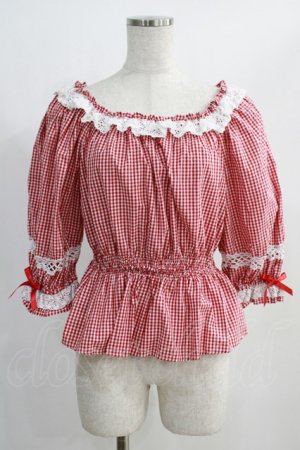 画像: Angelic Pretty / Resortブラウス（ギンガム） Free レッド H-24-12-11-072-AP-BL-NS-ZH