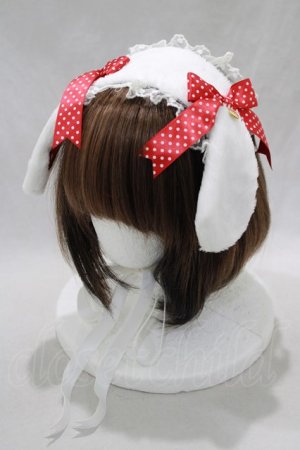 画像: Angelic Pretty / ロップイヤーBunnyヘッドドレス  オフ/レッド H-24-12-11-029-AP-AC-NS-ZH