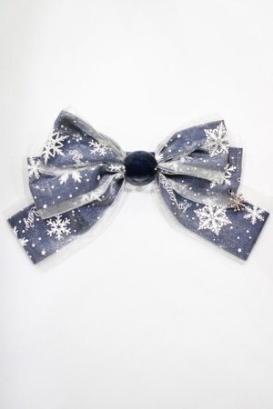 画像: Angelic Pretty / 雪のガラスドームクリップ  ネイビー H-24-12-11-031-AP-AC-NS-ZH