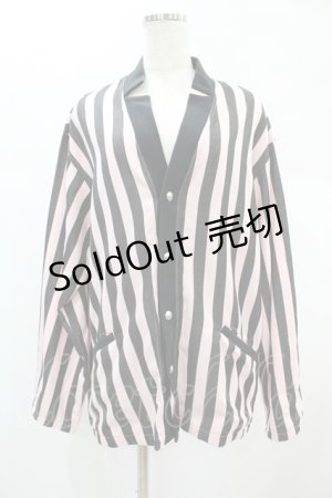 画像: MILKBOY / STRIPE CARDIGAN  ピンク×黒 H-24-12-13-1043-MB-TO-KB-ZH