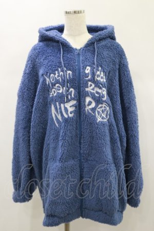 画像: NieR Clothing / 軽軽量×防寒ふわもこBIG ZIP OUTER  くすみブルー H-24-12-15-042-PU-CO-KB-ZH