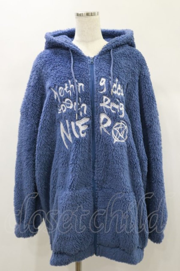 画像1: NieR Clothing / 軽軽量×防寒ふわもこBIG ZIP OUTER  くすみブルー H-24-12-15-042-PU-CO-KB-ZH (1)