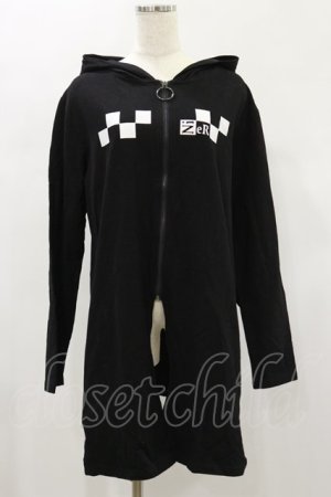 画像: NieR Clothing / ZIP UPロングパーカー  黒 H-24-12-16-048-PU-TO-KB-ZH