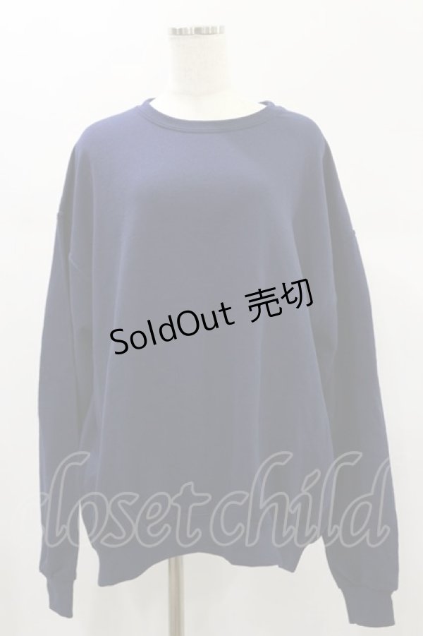 画像1: NieR Clothing / バックプリントSWEATSHIRT XL ネイビー H-24-12-16-024-PU-TO-KB-ZH (1)