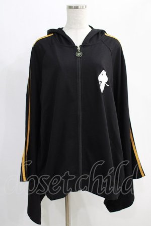 画像: NieR Clothing / 着物風袖ORANGE LINE ZIP OUTER  黒 H-24-12-19-054-PU-TO-KB-ZH