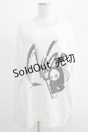 画像: NieR Clothing / 死神スウェットトップス  白 H-24-12-19-080-PU-TO-KB-ZH