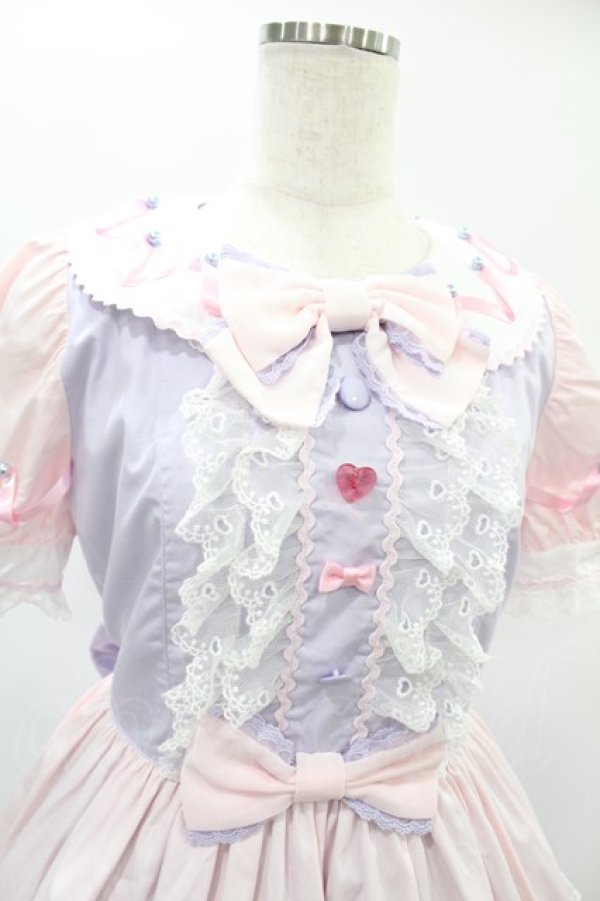 画像4: Angelic Pretty / Ribbon Partyワンピース Free ラベンダー/ピンク H-24-12-24-1017-AP-OP-NS-ZH (4)