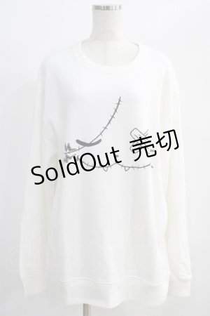 画像: NieR Clothing / プリントSWEAT   白 H-24-12-26-051-PU-TO-KB-ZH