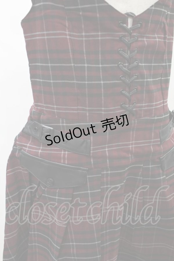 画像3: KILL STAR / DISTORTION PLEATED DRESS L BLOOD TARTAN H-25-01-02-2014-SL-OP-KB-ZH (3)