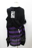 画像2: KILL STAR / SALVIA HOODED KNIT L ブラック×パープル H-25-01-02-2033-SL-TO-KB-ZH (2)