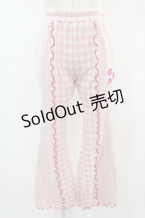 画像: Candy Stripper / GINGHAM FLARE PANTS  ライトピンク H-25-01-02-041-PU-PA-KB-ZH