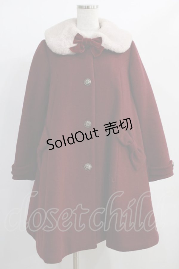 画像1: LIEF（海外ロリータブランド） / A line Ribbon fur coat Free ボルドー H-25-01-03-031-GO-CO-NS-ZH (1)