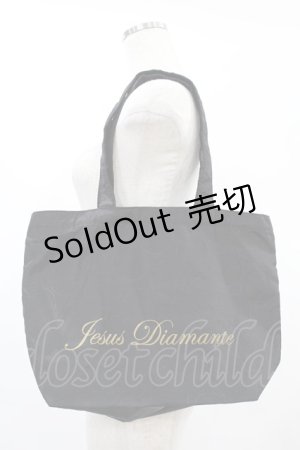 画像: JESUS DIAMANTE / ロゴプリントトートバッグ  ブラック H-25-01-03-1015-JE-BG-NS-ZH