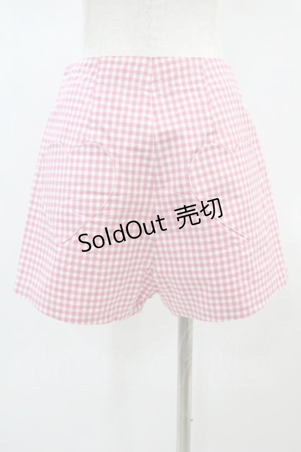 画像2: Candy Stripper / GINGHAM LACE-UP PANTS 1（S） ピンク H-25-01-06-036-PU-PA-KB-ZH (2)