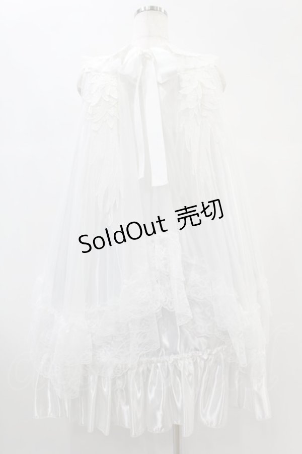 画像2: majoh / ANGEL WING COLLAR FRILL DRESS  ホワイト×ホワイト H-25-01-06-006-0-OP-KB-ZH (2)