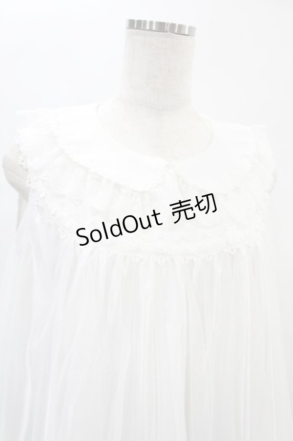 画像4: majoh / ANGEL WING COLLAR FRILL DRESS  ホワイト×ホワイト H-25-01-06-006-0-OP-KB-ZH (4)