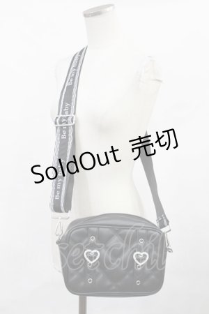 画像: Ank Rouge / ロゴプリントショルダーBag  ブラック H-25-01-07-1034-CA-BG-NS-ZH